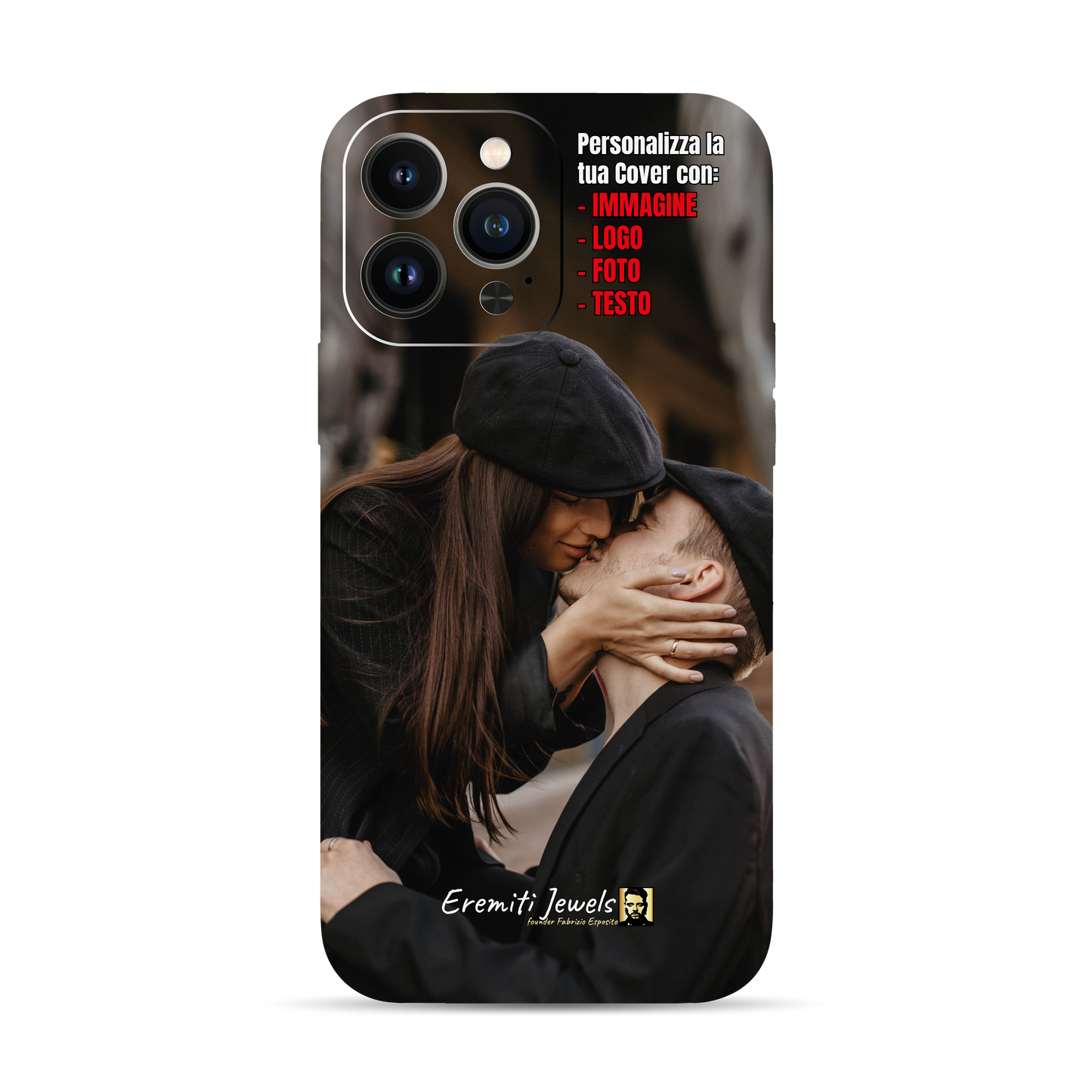 Cover personalizzata per iPhone - compatibile ultra resistente in tpu morbido con rilievo