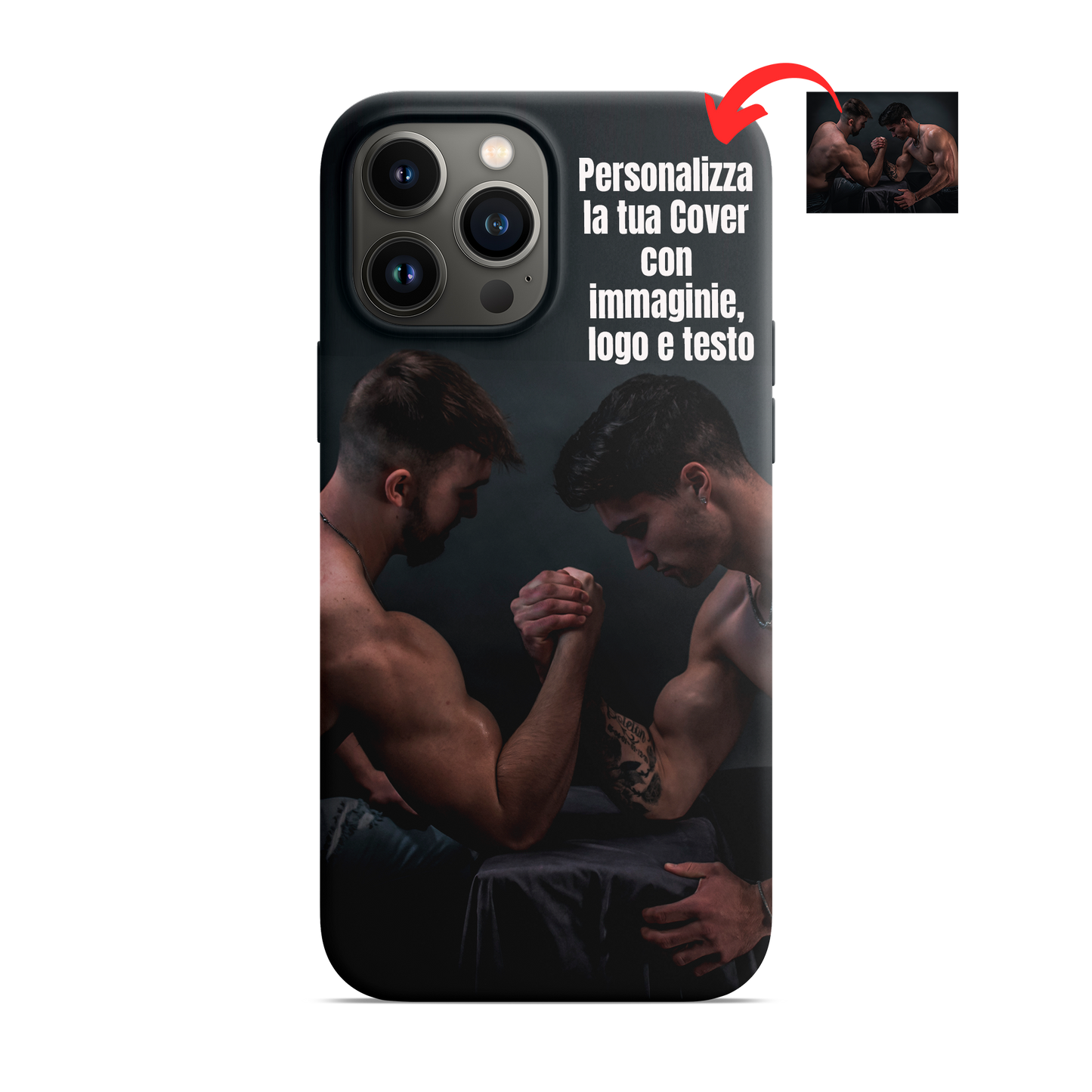 Cover personalizzata per iPhone - compatibile ultra resistente in tpu morbido con rilievo