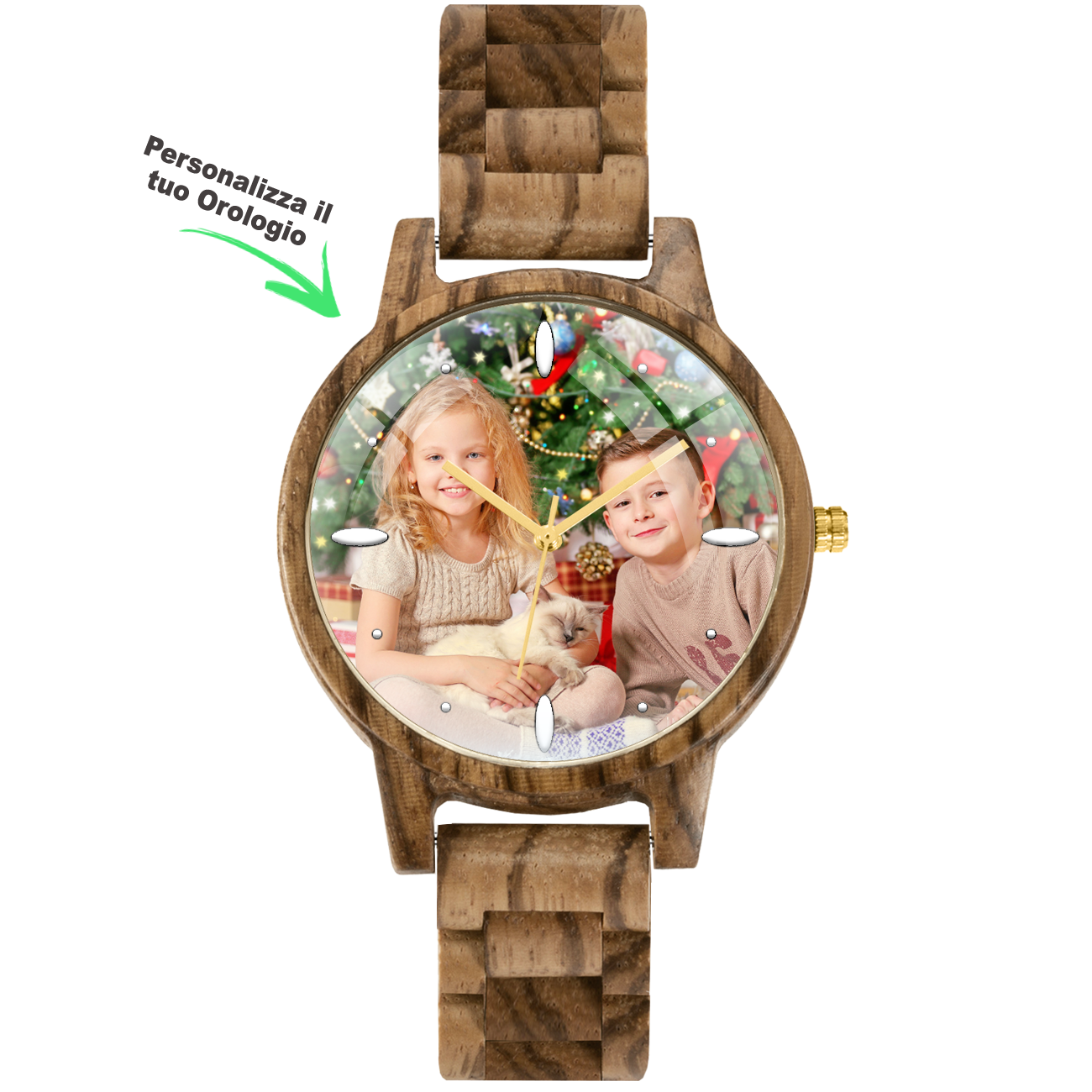 Orologio Personalizzato in 3D Unisex - NATURAL WOOD - Vero Legno