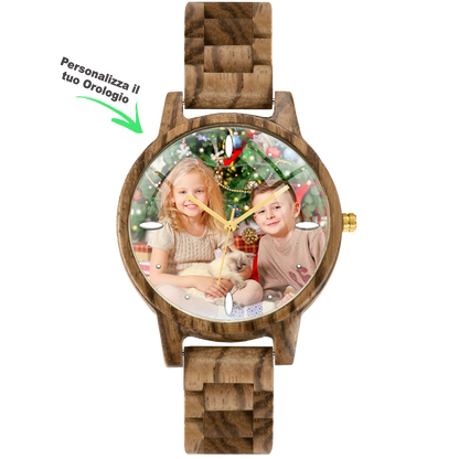 Orologio Personalizzato in 3D Unisex - NATURAL WOOD - Vero Legno